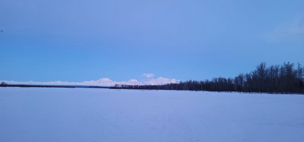 Denali Mountain - Frozen Susitna river